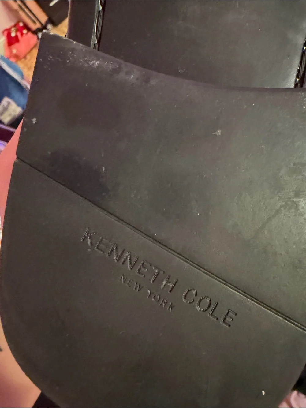 Kenneth Cole Black Leather Lace-Up Oxfords